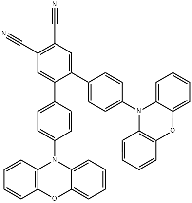4,4''-Di-10H-phenoxazin-10-yl[1,1':2',1''-terphenyl]-4',5'-dicarbonitrile 化学構造式