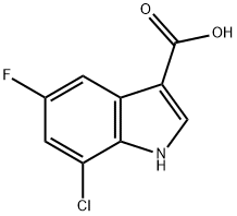 7-chloro-5-fluoro-1H-indole-3-carboxylic acid 结构式