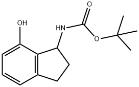 (7-羟基-2,3-二氢-1H-茚-1-基)氨基甲酸叔丁酯 结构式