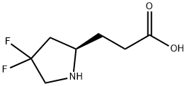 2-Pyrrolidinepropanoic acid, 4,4-difluoro-, (2R)-,1787297-23-7,结构式