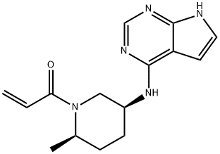 1-((2R,5S)-5-((7H-pyrrolo[2,3-d]pyrimidin-4-yl)amino)-2-methylpiperidin-1-yl)prop-2-en-1-one Structure