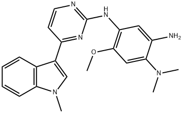 1,2,4-Benzenetriamine, 5-methoxy-N1,N1-dimethyl-N4-[4-(1-methyl-1H-indol-3-yl)-2-pyrimidinyl]- Structure