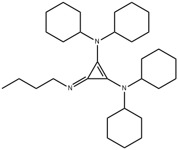 1-Butyl-2,3-bis(dicyclohexylamino)cyclopropenimine Struktur