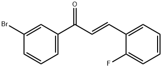 (2E)-1-(3-ブロモフェニル)-3-(2-フルオロフェニル)プロプ-2-エン-1-オン 化学構造式