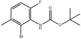 (2-溴-6-氟-3-甲基苯基)氨基甲酸叔丁酯 结构式