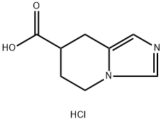 咪唑[1,5-A]吡啶-7-羧酸,5,6,7,8-四氢,盐酸盐(1:1), 180718-22-3, 结构式