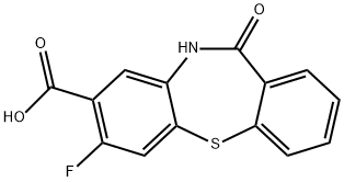 7-fluoro-11-oxo-10,11-dihydrodibenzo[b,f][1,4]thiazepine-8-carboxylic acid 化学構造式
