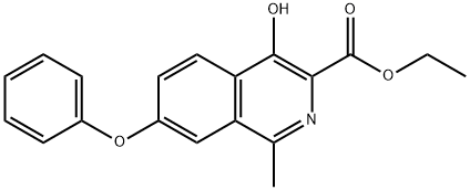 4-Hydroxy-1-methyl-7-phenoxy-3-isoquinolinecarboxylic acid ethyl ester Struktur