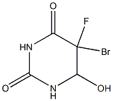 2,4(1H,3H)-Pyrimidinedione,5-bromo-5-fluorodihydro-6-hydroxy- Structure