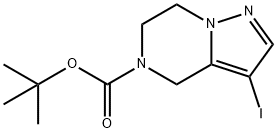 3-碘-6,7-二氢吡唑并[1,5-A]吡嗪-5(4H)-羧酸叔丁酯, 1823229-68-0, 结构式