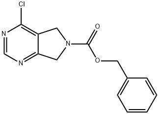 苯甲基 4-氯-5H,6H,7H-吡咯并[3,4-D]嘧啶-6-甲酸基酯 结构式
