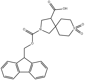 2-(((9H-Fluoren-9-Yl)Methoxy)Carbonyl)-8-Thia-2-Azaspiro[4.5]Decane-4-Carboxylic Acid 8,8-Dioxide Struktur
