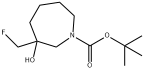3-(氟甲基)-3-羟基氮杂环庚烷-1-羧酸叔丁酯,1823981-49-2,结构式