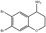 6,7-DIBROMO-3,4-DIHYDRO-2H-1-BENZOPYRAN-4-AMINE 结构式