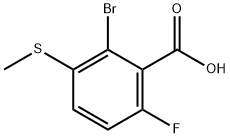 2-Bromo-6-fluoro-3-(methylsulfanyl)benzoic acid Struktur