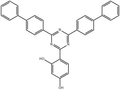 1,3-Benzenediol, 4-[4,6-bis([1,1'-biphenyl]-4-yl)-1,3,5-triazin-2-yl]-,182918-16-7,结构式
