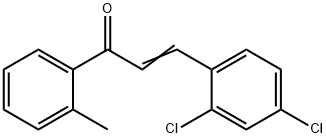 (2E)-3-(2,4-ジクロロフェニル)-1-(2-メチルフェニル)プロプ-2-エン-1-オン 化学構造式
