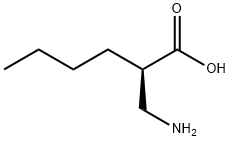 (2R)-2-(aminomethyl)hexanoic acid 结构式