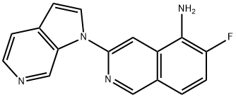 6-fluoro-3-(1H-pyrrolo[2,3-c]pyridin-1-yl)isoquinolin-5-amine, 1841078-87-2, 结构式
