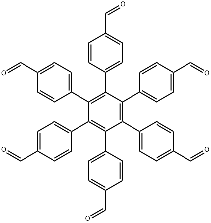 Hexa(4-formylphenyl)benzene Struktur