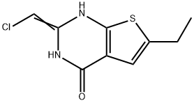 Thieno[2,3-d]pyrimidin-4(1H)-one, 2-(chloromethylene)-6-ethyl-2,3-dihydro- 结构式