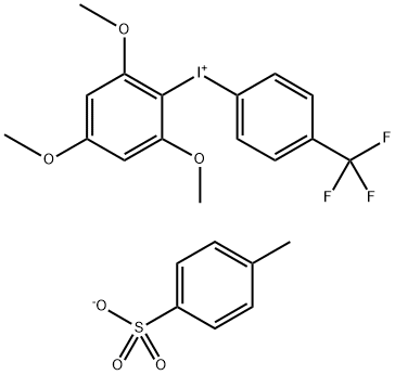 [(4-トリフルオロメチル)フェニル](2,4,6-トリメトキシフェニル)ヨードニウム p-トルエンスルホナート 化学構造式