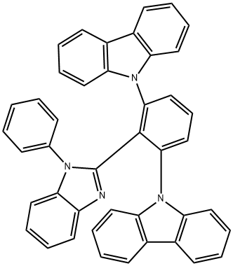 9,9'-(2-(1-苯基-1H-苯并[D]咪唑-2-基)-1,3-亚苯基)双(9H-咔唑) 结构式