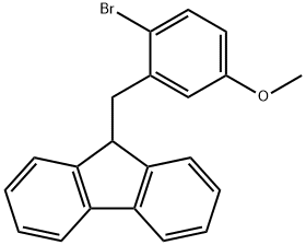9H-Fluorene, 9-[(2-bromo-5-methoxyphenyl)methyl]-,187754-48-9,结构式