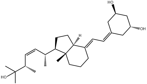 (1R,3R)-5-(2-((1R,3aS,7aR,E)-1-((2R,5S,Z)-6-hydroxy-
5,6-dimethylhept-3-en-2-yl)-7a-methyloctahydro-4H-
inden-4-ylidene)ethylidene)cyclohexane-1,3-diol Struktur