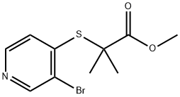 2-[(3-bromo-4-pyridinyl)thio]-2-methyl-Propanoic acid methyl ester,1885097-58-4,结构式