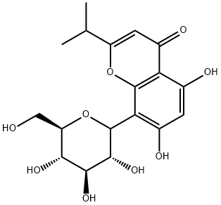 8-GLUCOSYL-5,7-DIHYDROXY-2-ISOPROPYLCHROMONE, 188785-44-6, 结构式