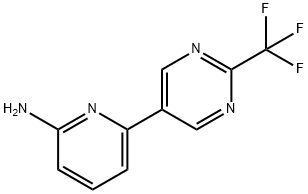 6-(2-(trifluoromethyl)pyrimidin-5-yl)pyridin-2-amine, 1888419-06-4, 结构式