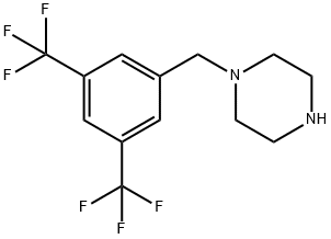1-{[3,5-bis(trifluoromethyl)phenyl]methyl}piperazine Struktur