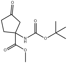 methyl 1-(tert-butoxycarbonylamino)-3-oxocyclopentanecarboxylate Structure
