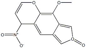 7H-Furo[3,4-g][1]benzopyran-7-one, 9-methoxy-4-nitro- (8CI 9CI) 化学構造式