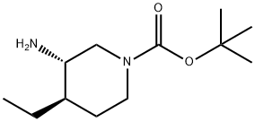 2-Methyl-2-propanyl (3S,4R)-3-amino-4-ethyl-1-piperidinecarboxylate Structure