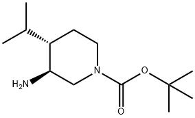 2-Methyl-2-propanyl (3S,4S)-3-amino-4-isopropyl-1-piperidinecarboxylate Structure