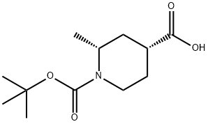(2R,4R)-1-[(tert-butoxy)carbonyl]-2-methylpiperidine-4-carboxylic acid Structure