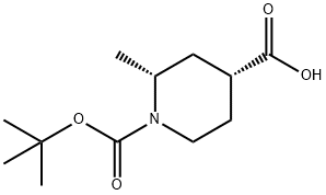 (2R,4R)-1-[(tert-butoxy)carbonyl]-2-methylpiperidine-4-carboxylic acid, 1932555-95-7, 结构式