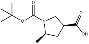 (3S,5R)-1-[(tert-butoxy)carbonyl]-5-methylpyrrolidine-3-carboxylic acid 结构式