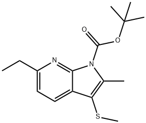 tert-butyl 6-ethyl-2-methyl-3-(methylthio)-1H-pyrrolo[2,3-b]pyridine-1-carboxylate 结构式