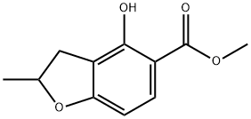 methyl 4-hydroxy-2-methyl-2,3-dihydrobenzofuran-5-carboxylate Struktur