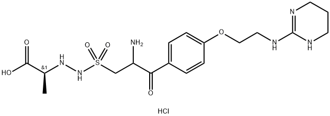 4-[2-(3,4,5,6-Tetrahydropyrimidin-2-ylamino)ethyloxy]benzoyl-2-(S)-aminoethylsulfonylamino- -alaninehydrochloride 结构式