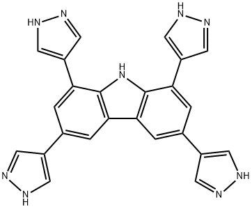 9H-Carbazole,1,3,6,8-tetra-1H-pyrazol-4-yl-,1971909-14-4,结构式