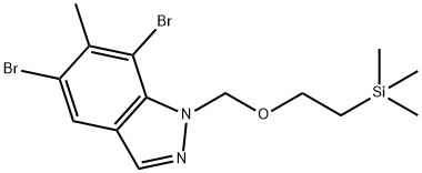 5,7-二溴-6-甲基-1-((2-(三甲基甲硅烷基)乙氧基)甲基)-1H-吲唑,1973503-49-9,结构式