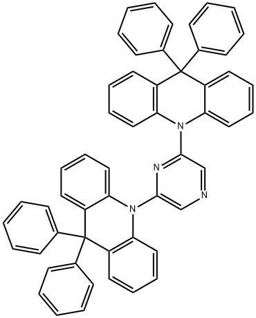 2,6-双(9,9-二苯基AC啶-1(9H)-基)吡嗪 结构式