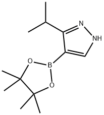 3-イソプロピル-4-(テトラメチル-1,3,2-ジオキサボロラン-2-イル)-2H-ピラゾール 化学構造式