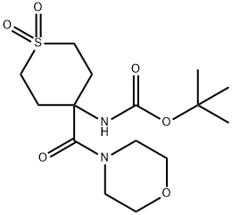 4-(Boc-amino)-1,1-dioxotetrahydrothiopyran-4-carboxylic acid morpholinamide Struktur
