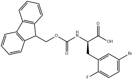 N-Fmoc-5-bromo-2-fluoro-D-phenylalanine 结构式