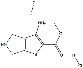 3-アミノ-5,6-ジヒドロ-4H-チエノ[2,3-C]ピロール-2-カルボン酸メチル二塩酸塩 化学構造式